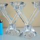 Pair of candlesticks, candelabra, crystal signed Villeroy & Boch, design and chic