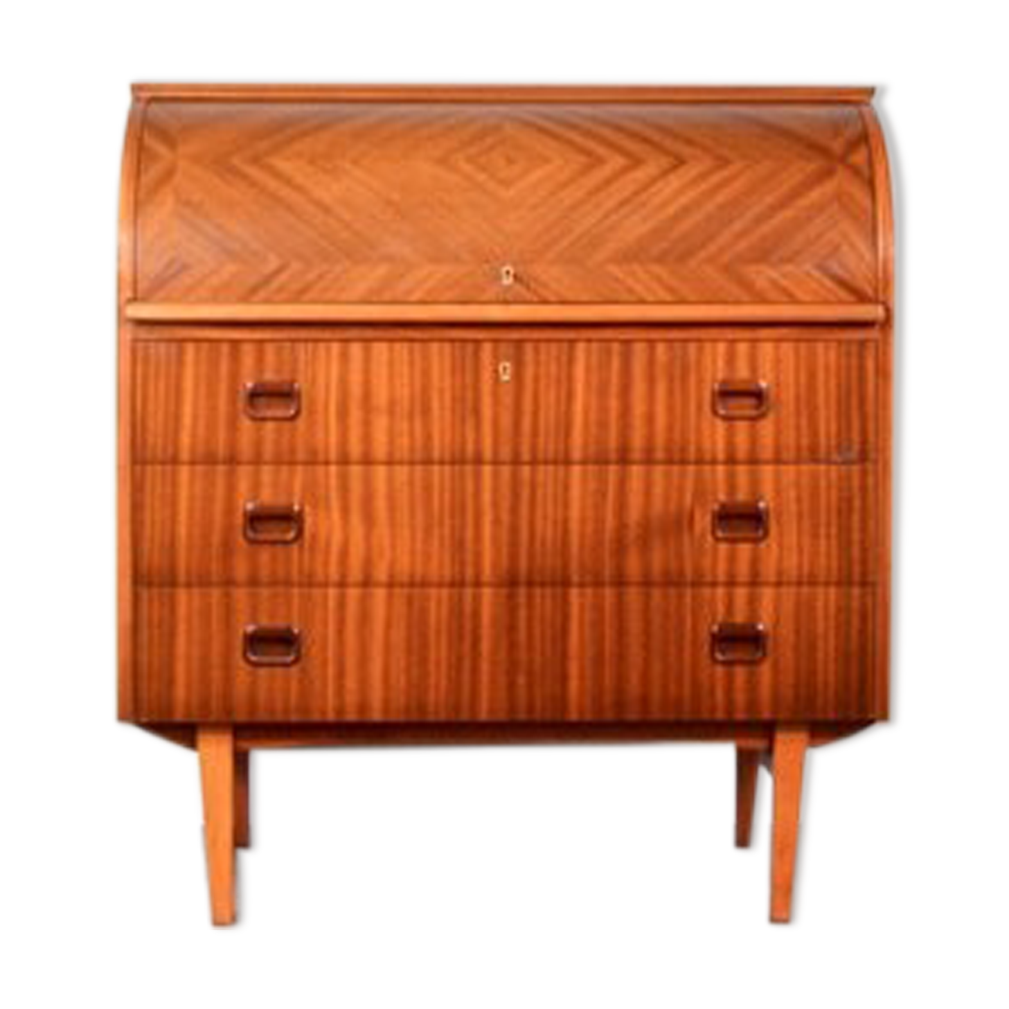 Mid-century Danish style vintage Swedish teak desk drinks cabinet by Egon Ostergaard