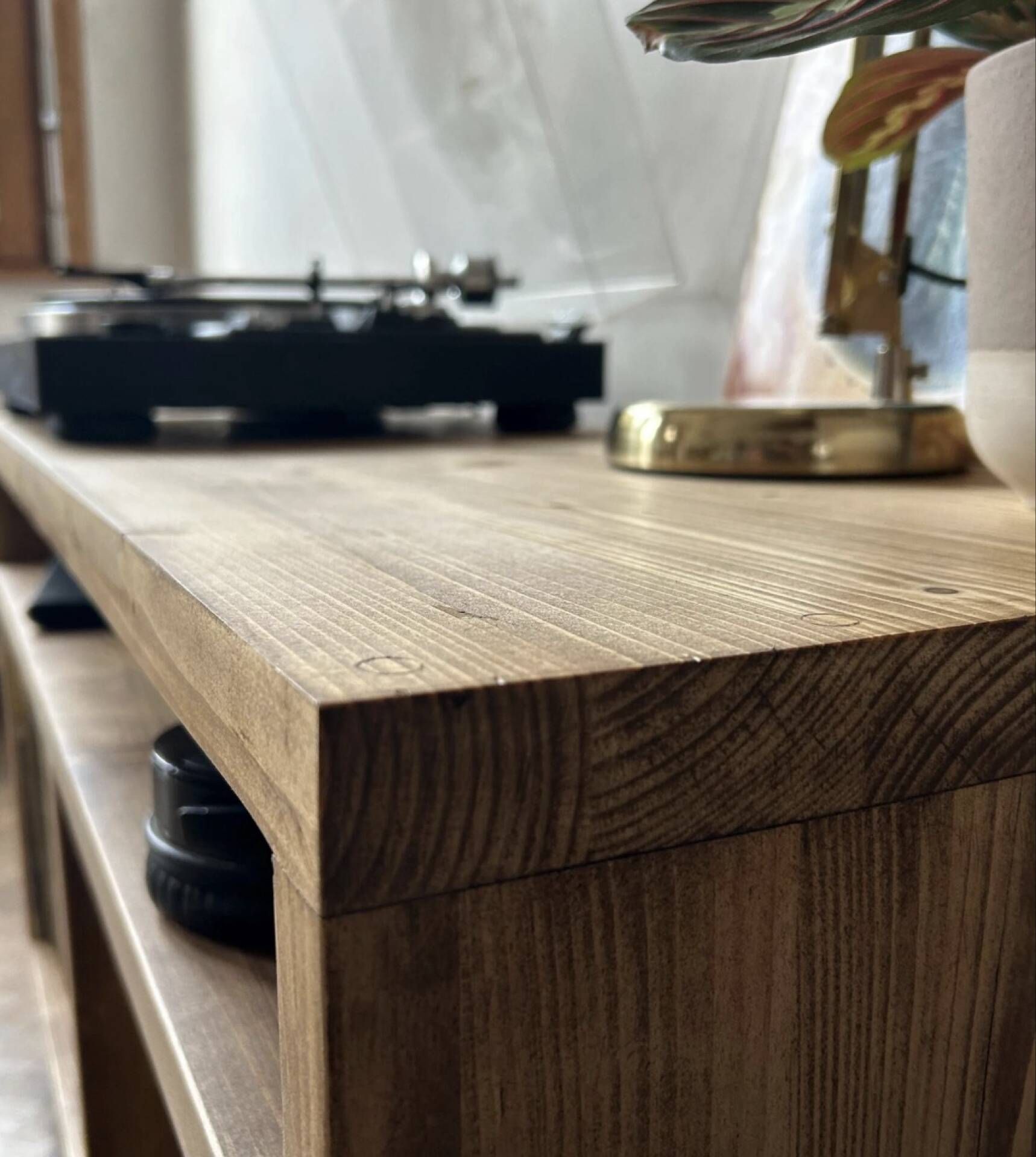 Solid wood vinyl furniture, storage for vinyl records.