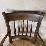 Provençal armchair in wood and straw