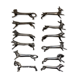 Silver metal animal knife door art nouveau style Sandoz