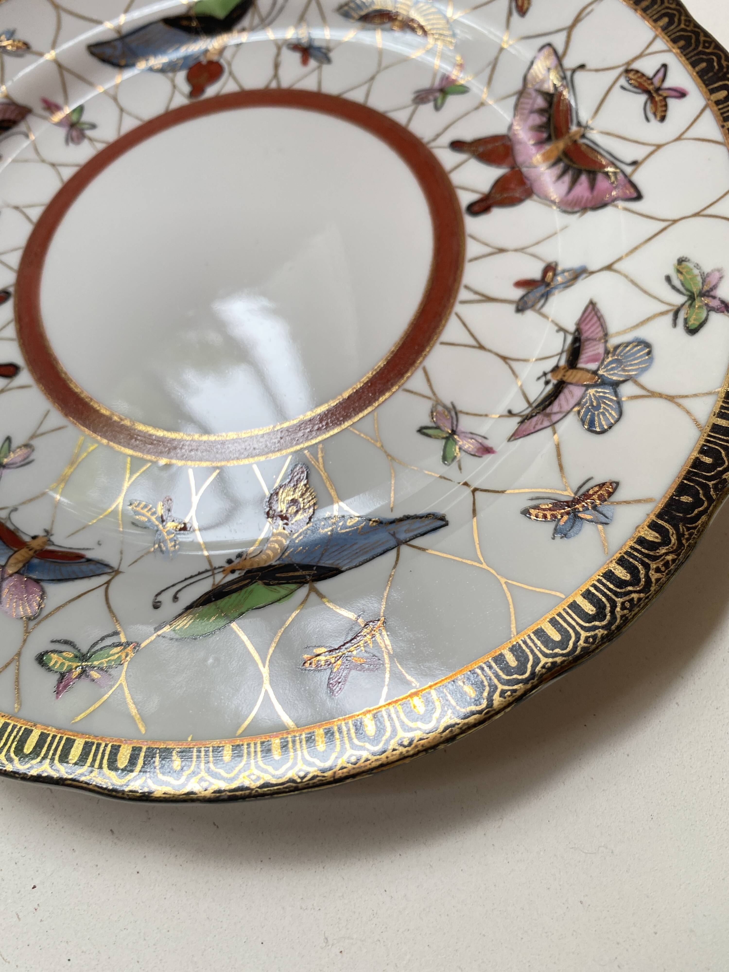 Set assiettes Japon or 18 carat