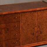 Vintage Italian sideboard in burl elm by Alberto Smania for Studio Smania Interni, Italy, 1960s