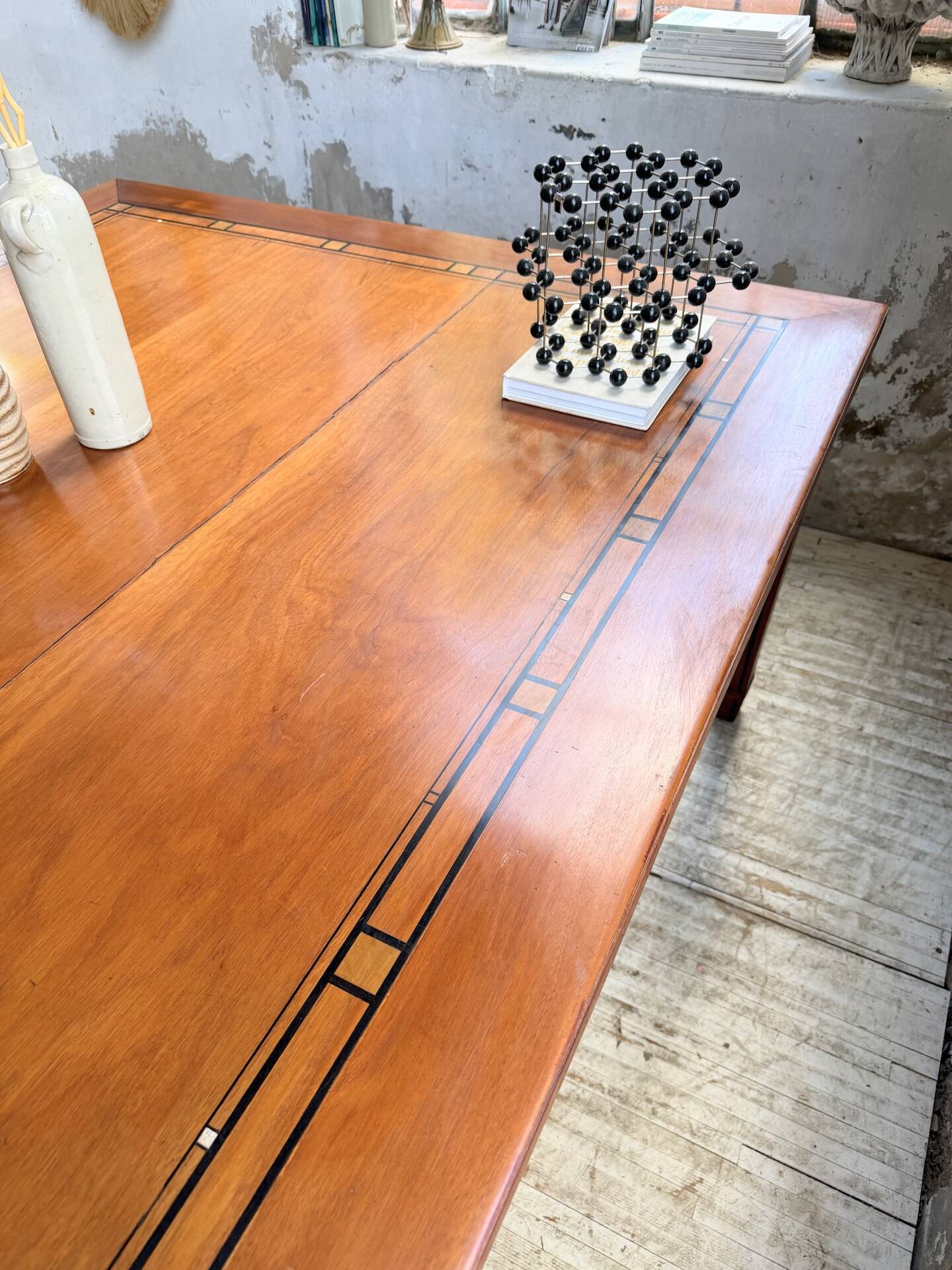 Double-sided walnut counter desk 1900