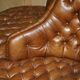 Leather Chesterfield tête-à-tête sofa, 4-seater