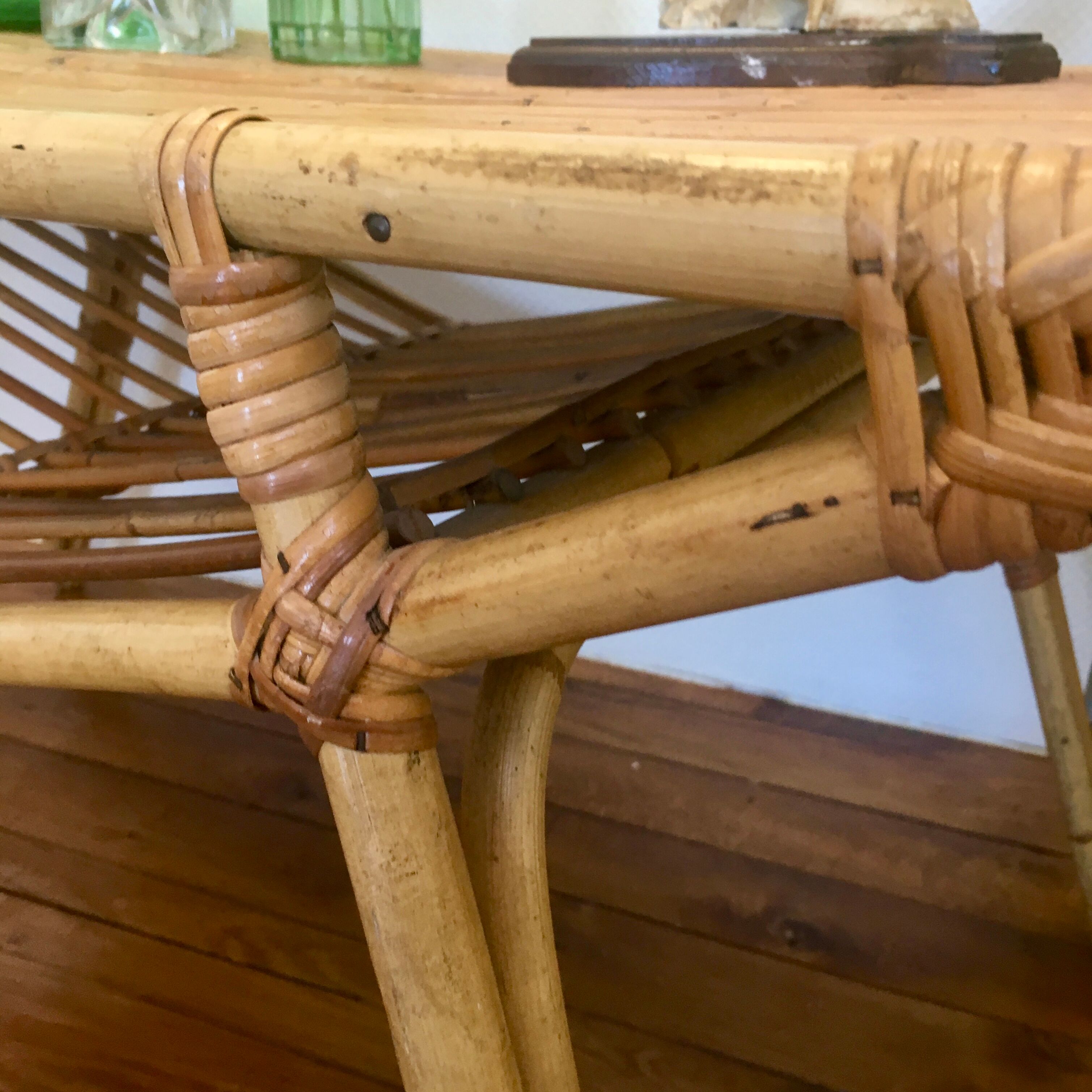 Rattan coffee table, 1950
