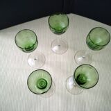 5 Verres à liqueur en verre soufflé