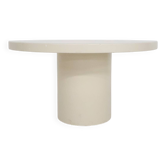Table à manger ronde en fibre de verre blanche du milieu du siècle, années 1960