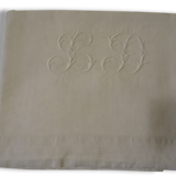 Bau sheet with large hand embroidered Monogram