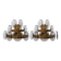 Set of 2 Vistosi Murano Wall Lamps Smoked Disc, 1970