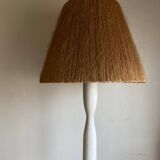 Art deco floor lamp 1950 wood and rope