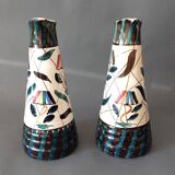 Pair of vases with handles made in Belgium 1950/1960.