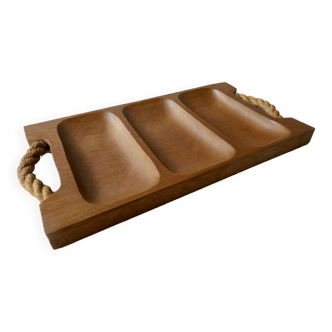 Teak and rope serving tray