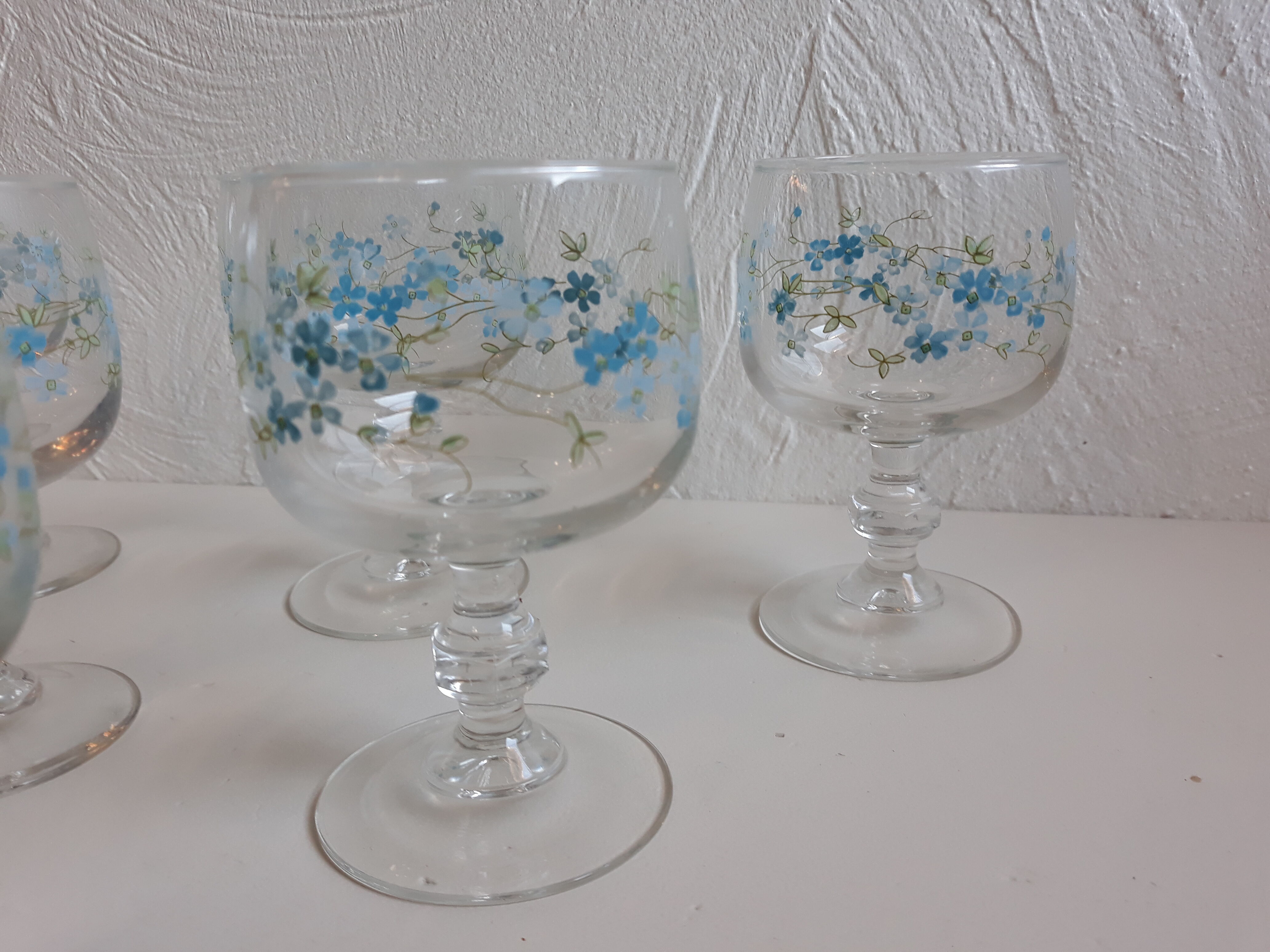 6 Verres myosotis