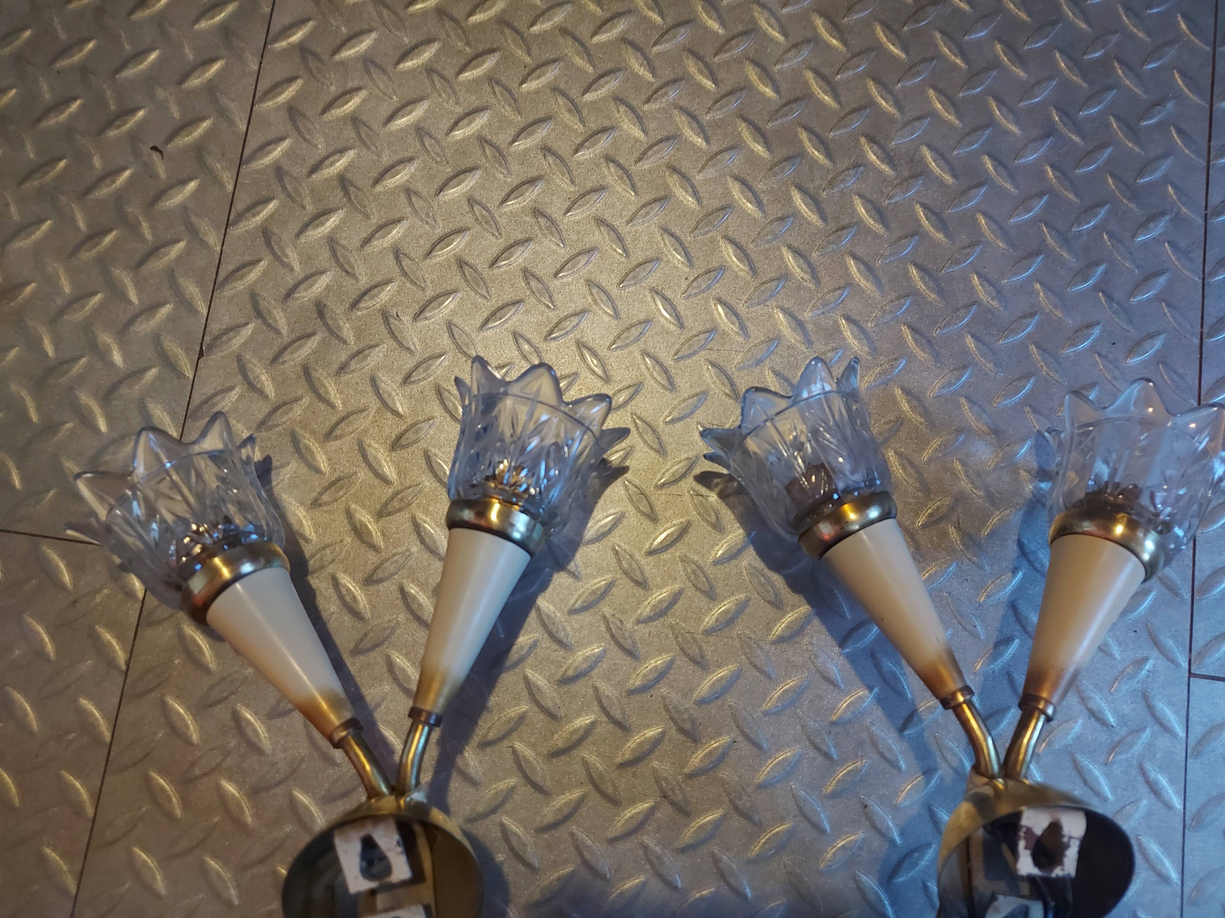 Pair of Lunel brass wall lamps