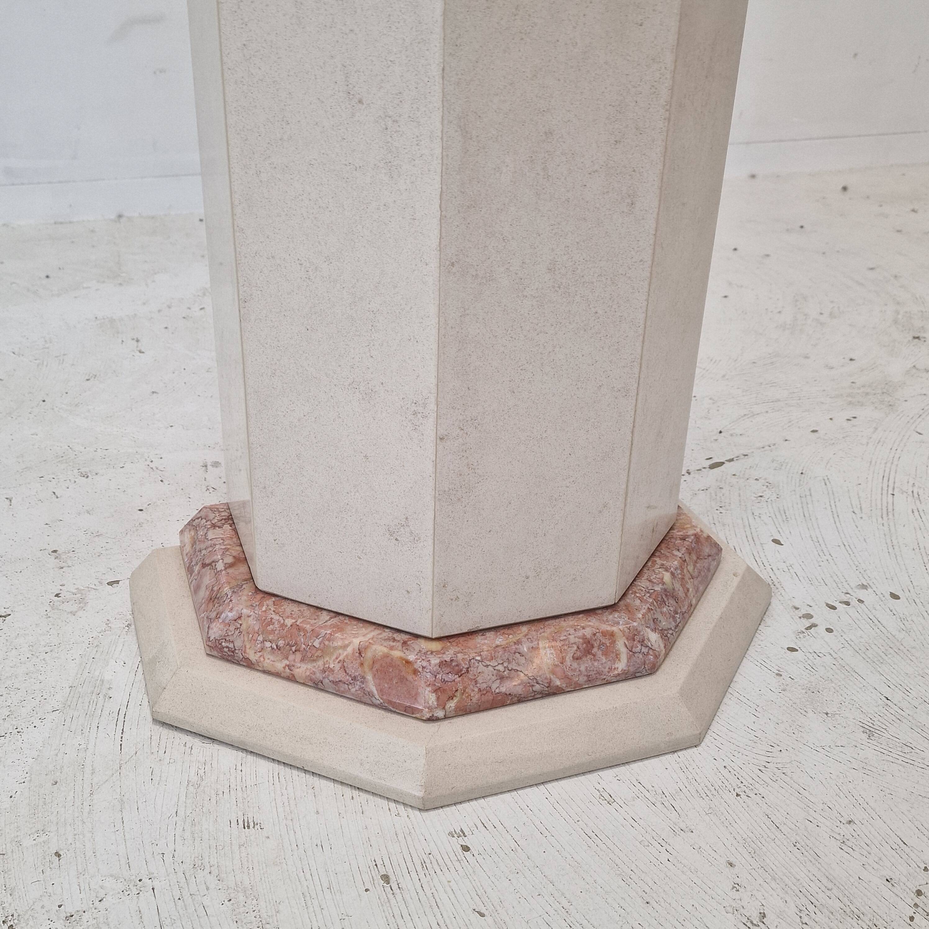 Italian marble pedestal, 1980s