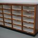 Vintage Dutch Walnut Haberdashery Shop Cabinet / Vitrine, 1950s