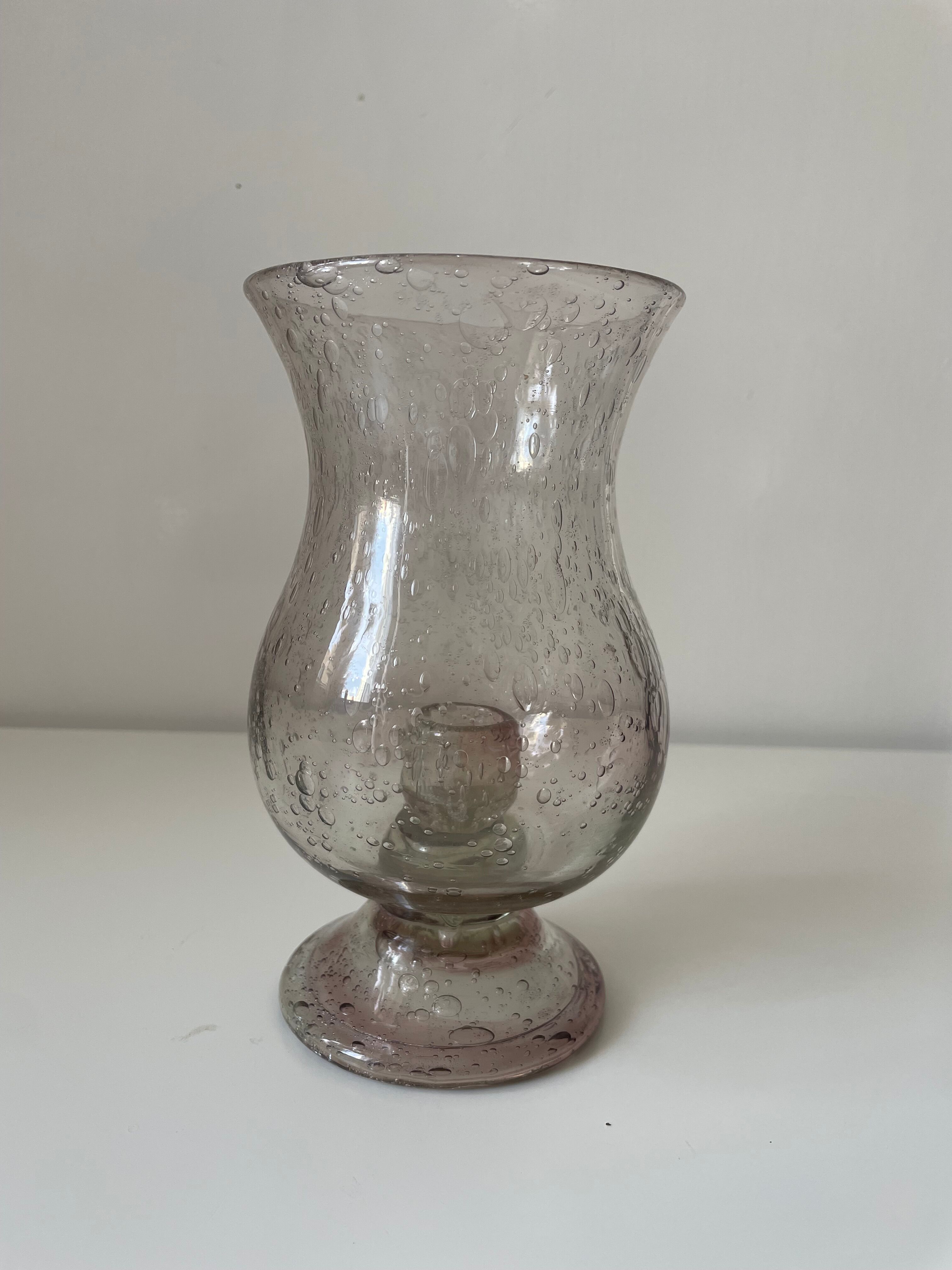 Photophore en verre bullé
