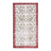 1970s Turkish Oushak Handmade Wool Cotton Beige Area Rug 127x235