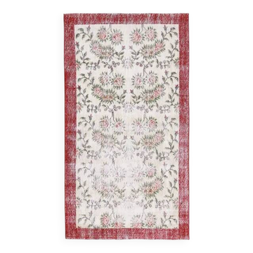 1970s Turkish Oushak Handmade Wool Cotton Beige Area Rug 127x235