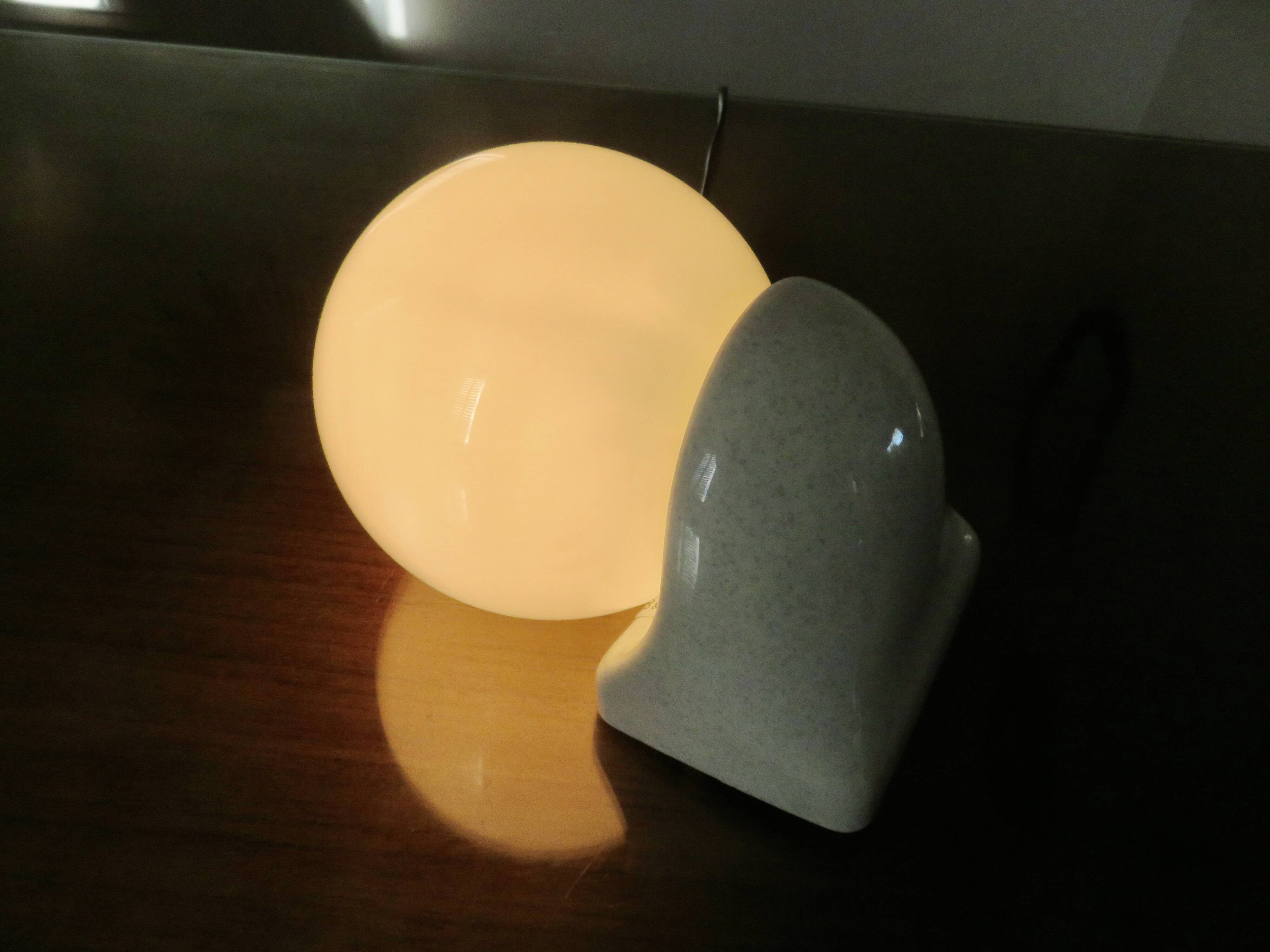 Pair of streamline opaline wall lights from the 80s