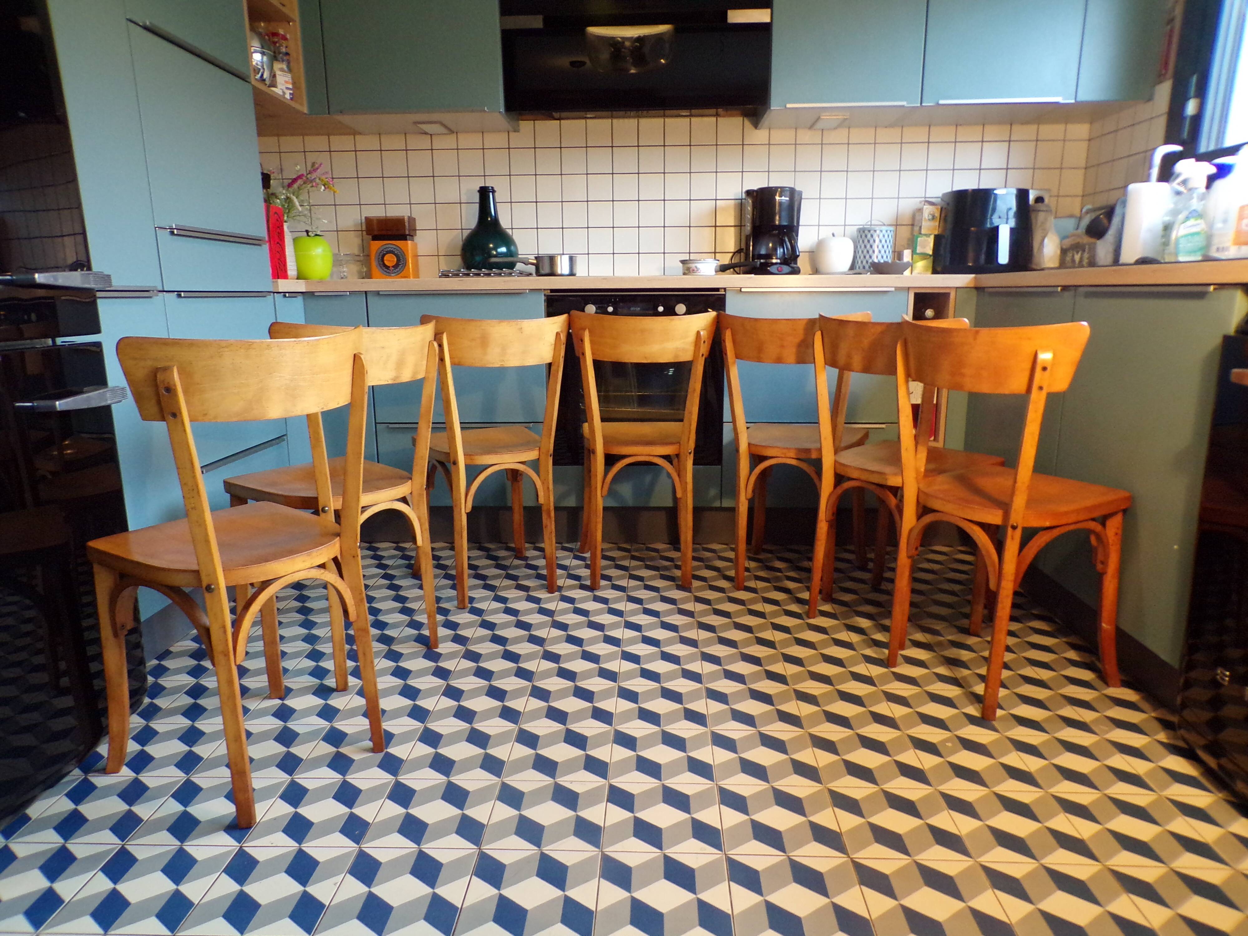 Set of 7 vintage bistro chairs