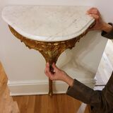 Antique gilded console table rococo style first half of 1900s