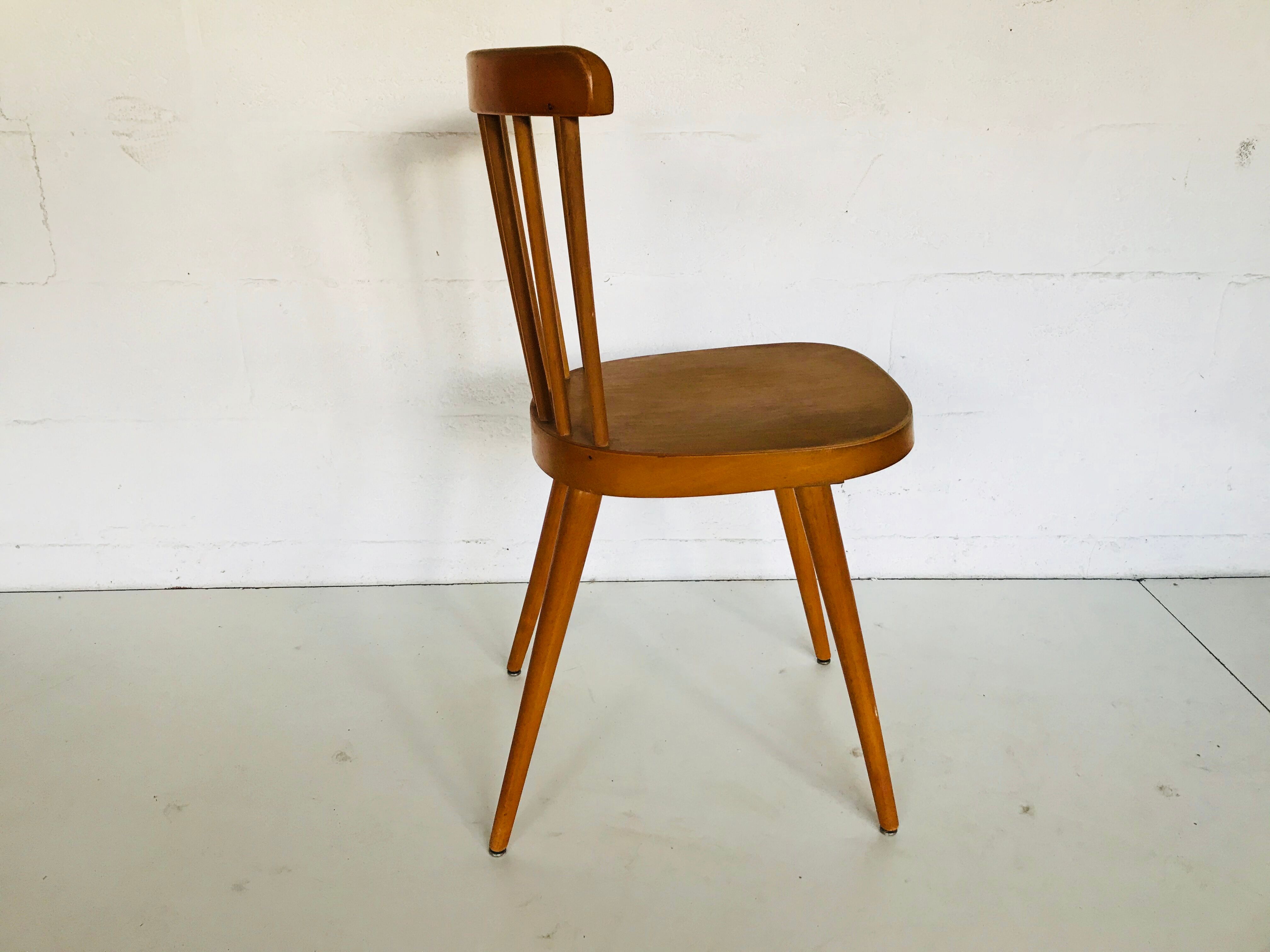 Suite of 4 chairs bistro Baumann, 50s