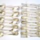 Set of 21 classic silver-plated metal table cutlery from 1900 by silversmith Boulenger, 21cm.