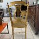 Old Lyre Ballroom Chair, Gilded Wood, Old Tapestry