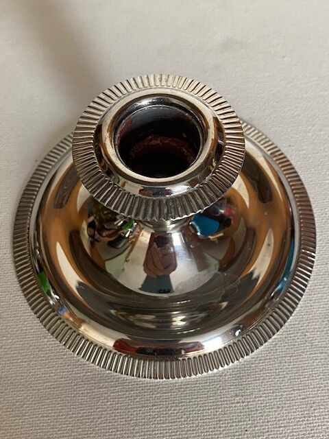 2 stainless steel candlesticks "made in france"