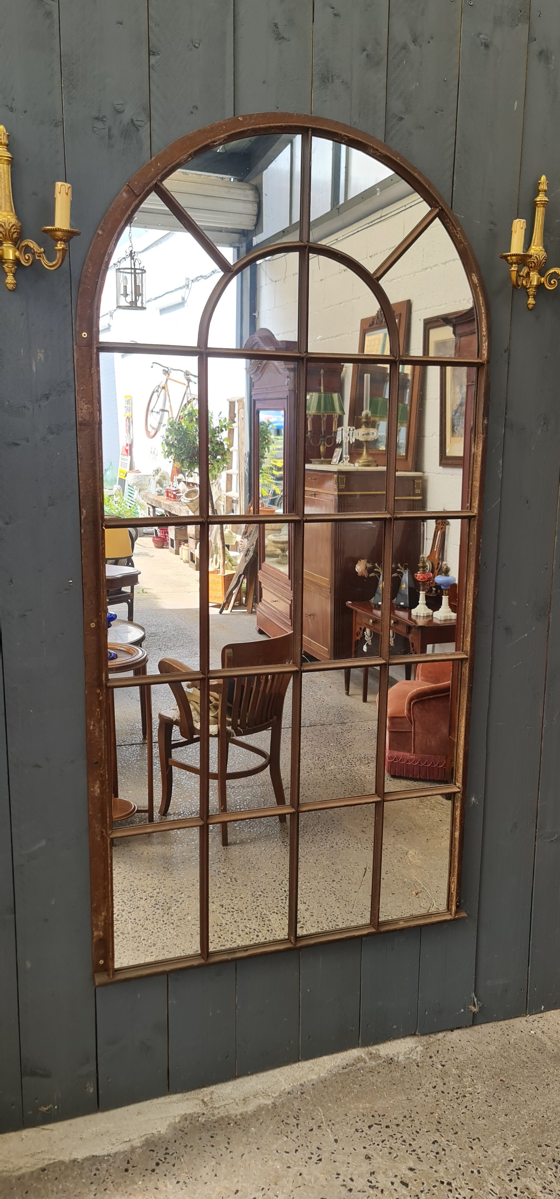 Large industrial mirror 195 cm high