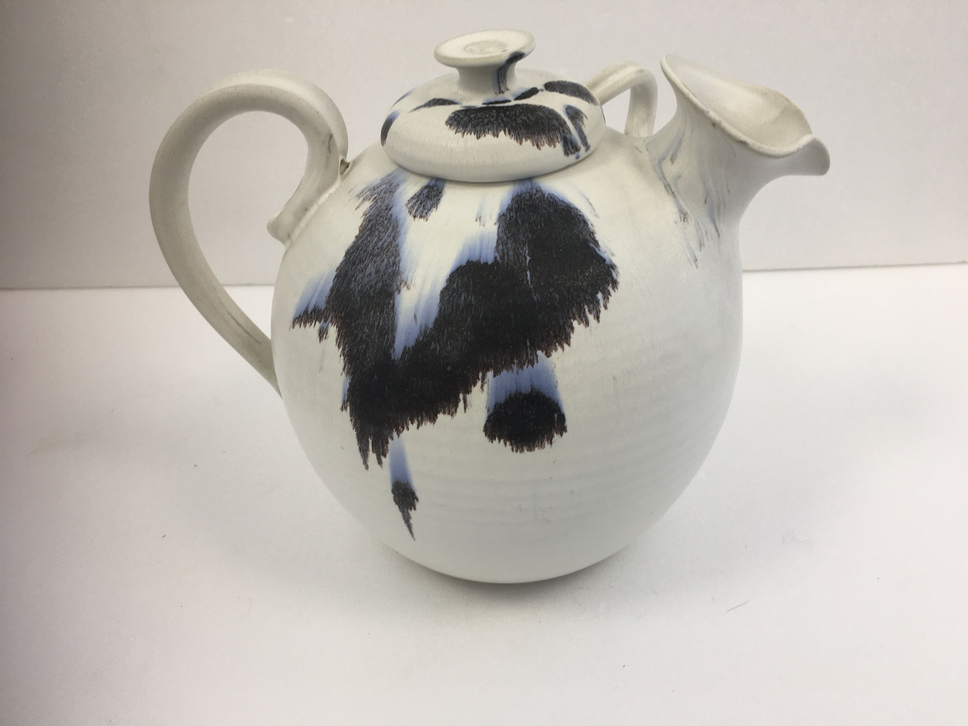 Scandinavian ceramic teapot enamelled 60's