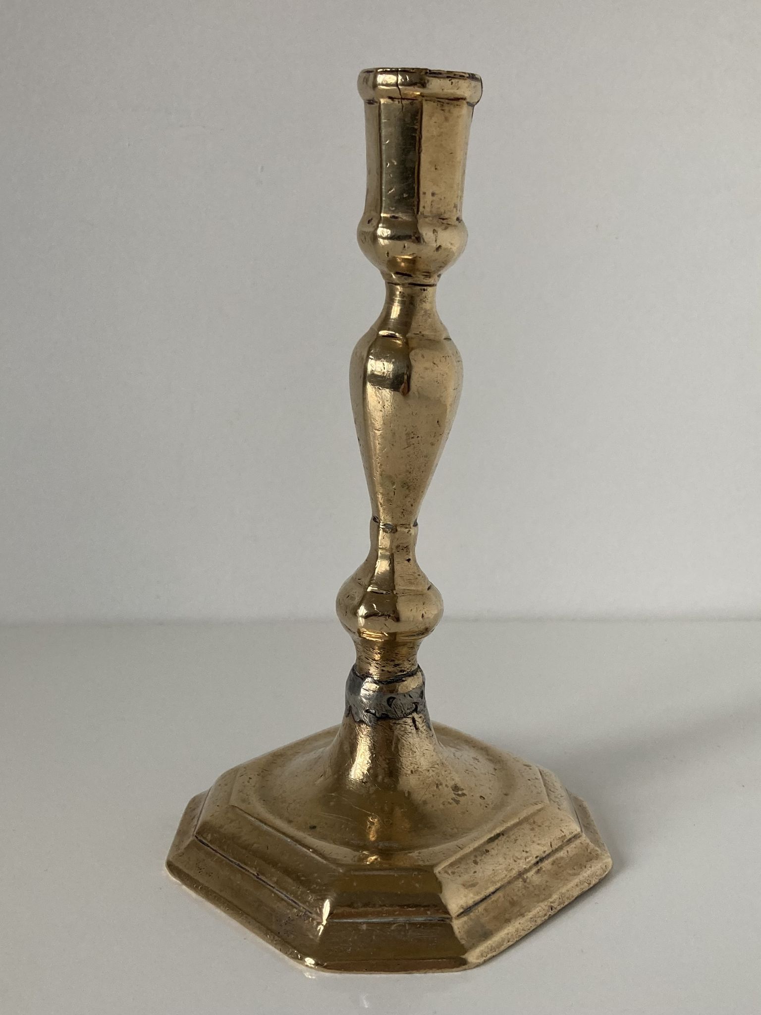 Louis XIV style bronze candle holder