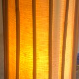 Lampe rotin bambou osier vintage années 60 pied tripode
