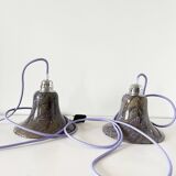 Paire de baladeuses globe opaline violet vintage