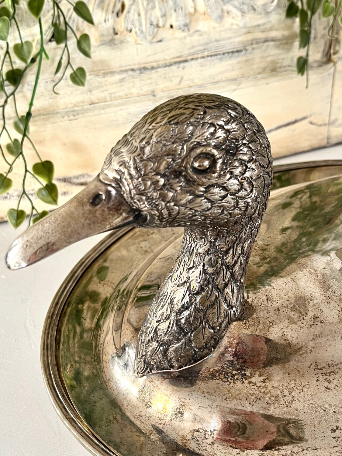 Duck Serving Platter – Vintage French EPNS Silver Plated Game Dish