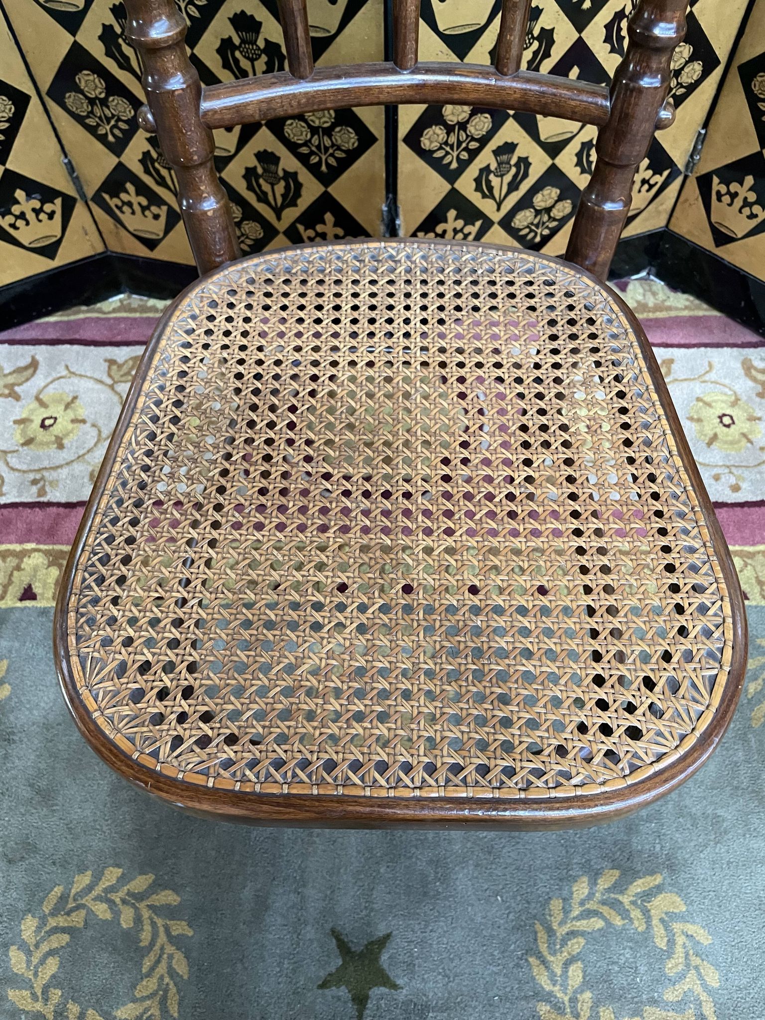 Suite of 8 bistro chairs in cannage FISCHEL