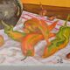 Oil on canvas Still life with peppers