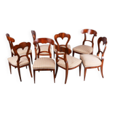 Biedermeier Chairs in Walnut, Austria, 1830s, Set of 8