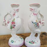 Pair of ceramic candle holders