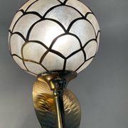 Vintage brass and mother-of-pearl floor lamp from the 70s