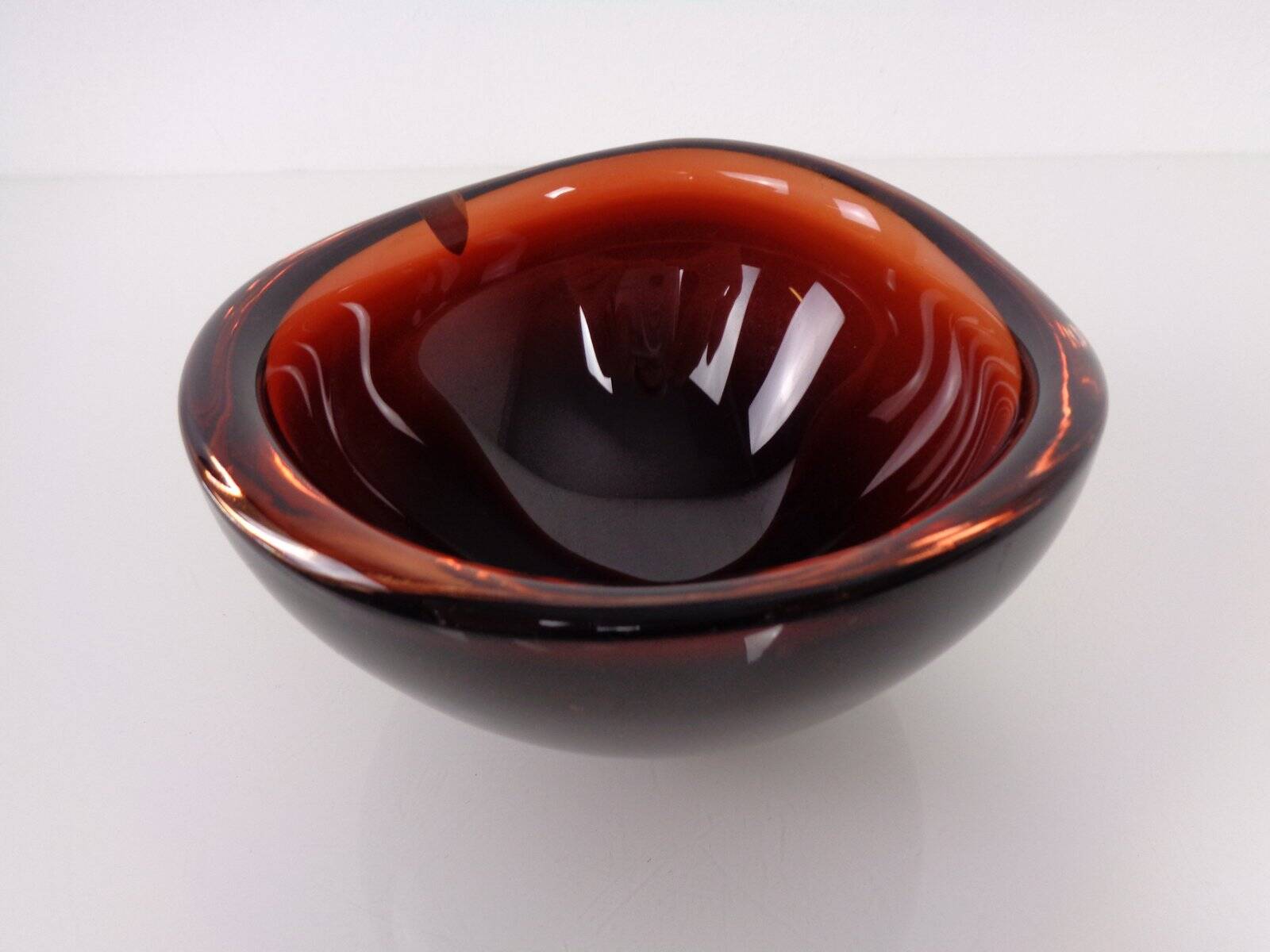 Swedish Burgundy Glass Bowl from Orrefors, 1960s