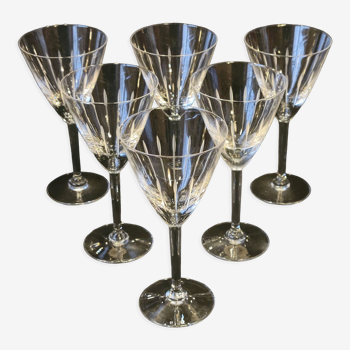 6 wine / port glasses in Baccarat cut crystal? 1930s