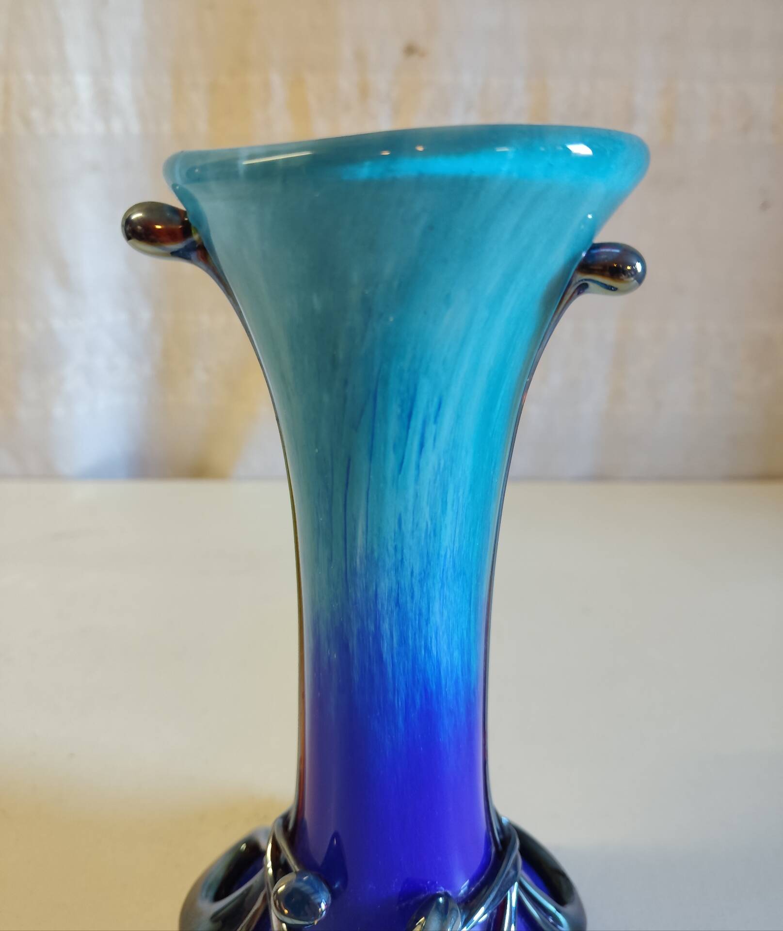 Art Nouveau vase in Biot glass by J.M. OPERTO - mid 20th century