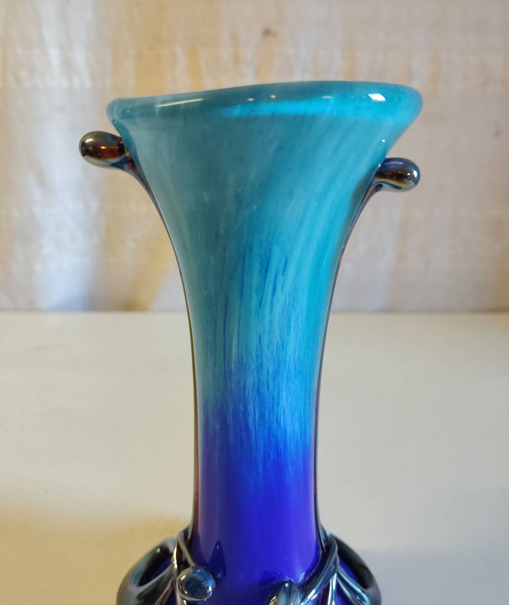 Art Nouveau vase in Biot glass by J.M. OPERTO - mid 20th century