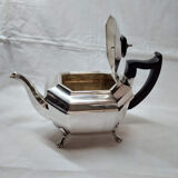 Sheffield-plated English Art Deco silver teapot