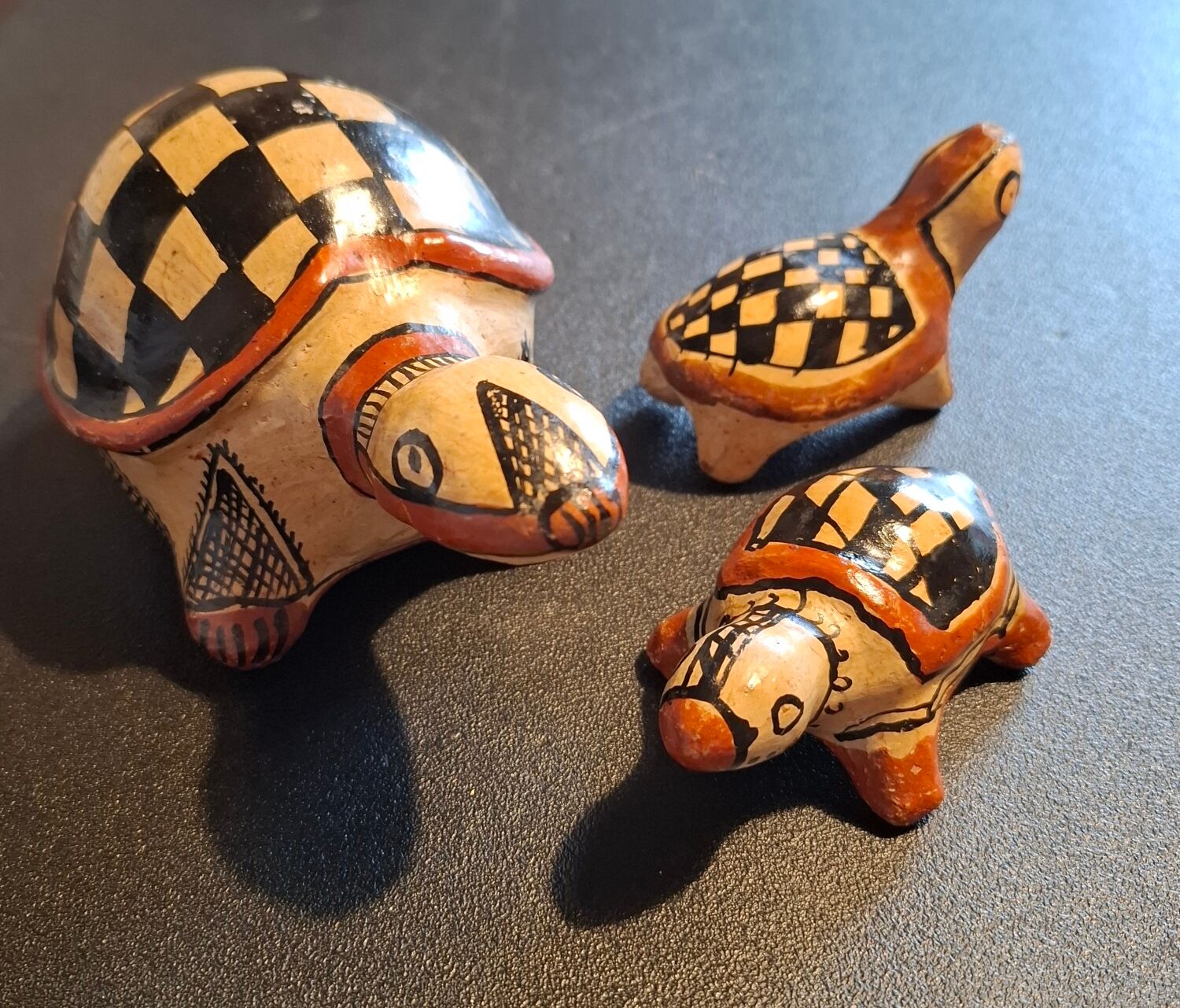 Traditional Berber ceramic turtle family
