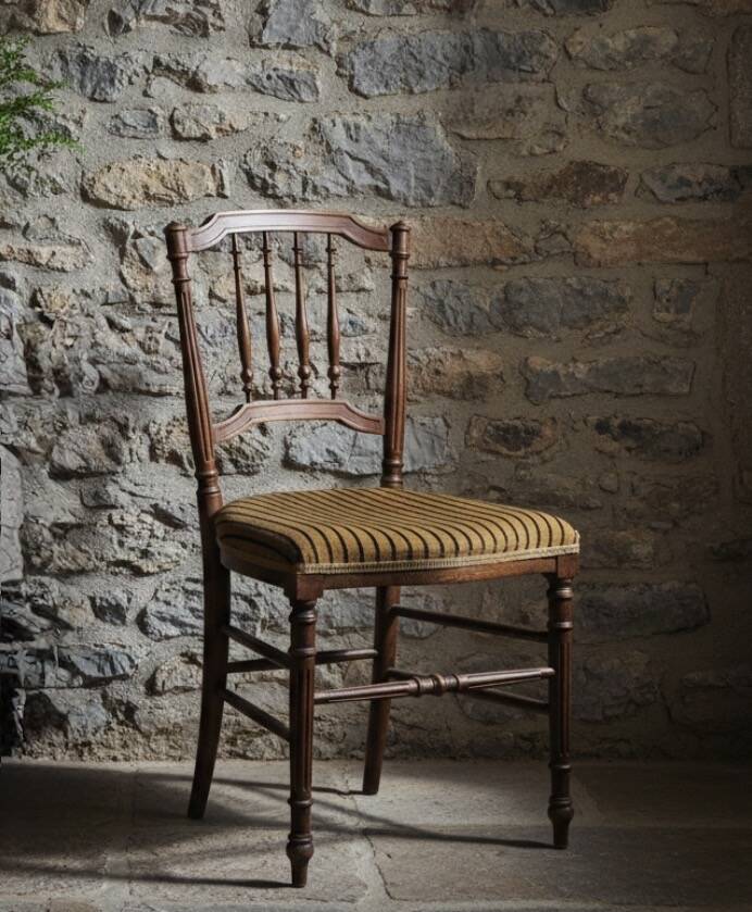 Pair of lovely Napoleon III / Louis XVI chairs - Striped velvet