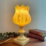 Large alabaster tulip lamp